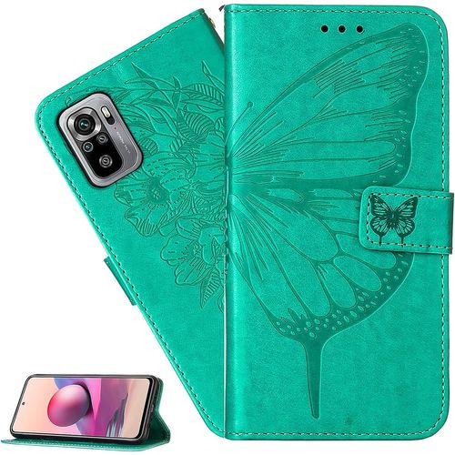 Coque Galaxy A51,Portefeuille Etui Housse Pour Samsung Galaxy A51 Coque Gaufrage Fleur Papillon Pu Cuir Flip Wallet Etui Coquille Couverture Pour Galaxy A51,Yb Die Green