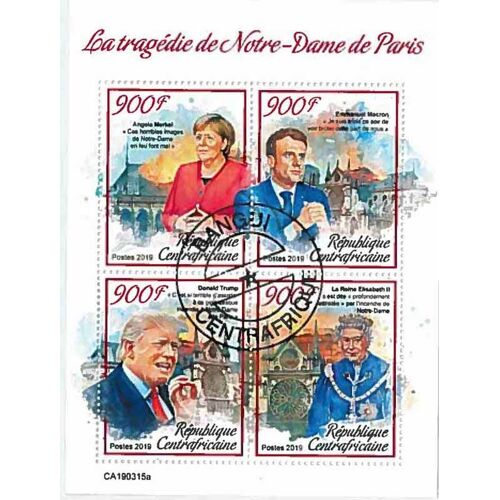 Timbres Thèmatiques Centrafrique Notre Dame De Paris Oblitérés
