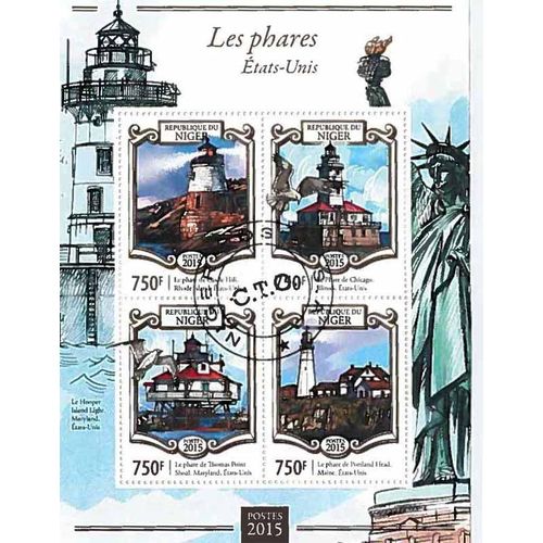 Timbres Thèmatiques Niger Phares Oblitérés