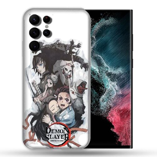 Coque compatible Magsafe Pour Samsung Galaxy S22 Ultra Manga Demon Slayer Blanc