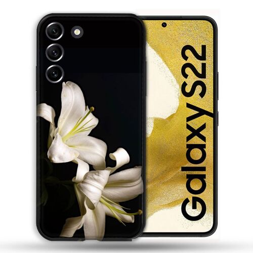 Coque Renforcée Pour Samsung Galaxy S22 Fleur Lys Noir