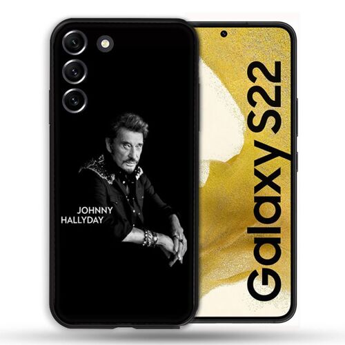 Coque Renforcée Pour Samsung Galaxy S22 Musique Johnny Hallyday Noir