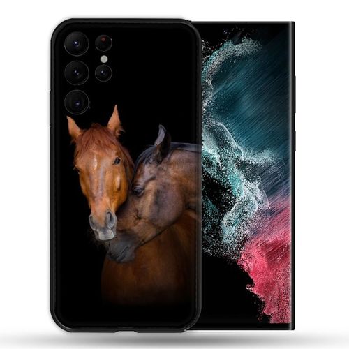 Coque Compatible Magsafe Pour Samsung Galaxy S22 Ultra Animal Cheval Marron