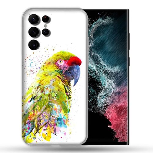 Coque Compatible Magsafe Pour Samsung Galaxy S22 Ultra Animal Perroquet Jaune