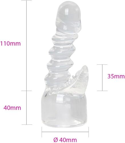 Kalanka-Magic Wand Embout En Silicone Pour Elle Et Lui 40 Mm Pour Appareils De Massage Magic Wall (Transparent)