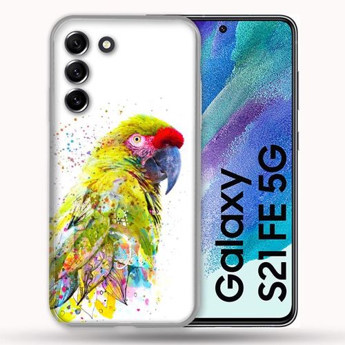 Coque Renforcée Pour Samsung Galaxy S21 Fe / S21fe Animal Perroquet Jaune