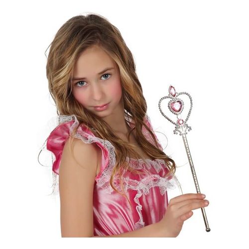 Baguette De Princesse Argentée Avec Coeur