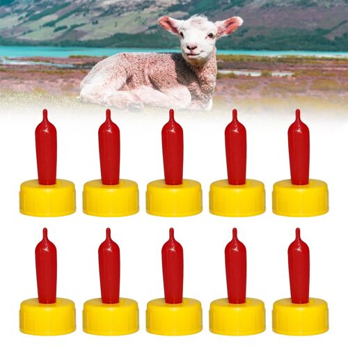 Mangeoire À Chèvre Pour Agneau, Bouchon De Bouteille D'alimentation, Mamelon Pour Boire Du Lait D'alimentation, 10 Pièces