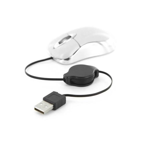 Mobility Lab Travel Retractable - Souris - filaire - USB - blanc