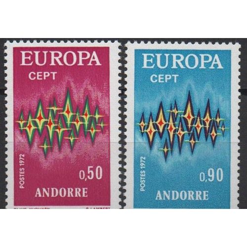 Andorre ( Français ) Timbres Europa 1972