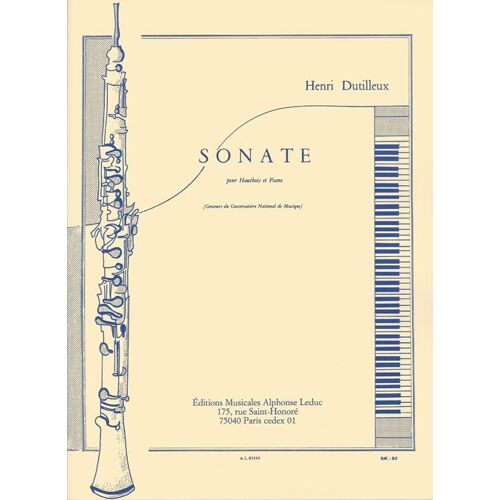 Sonate Pour Hautbois Et Piano