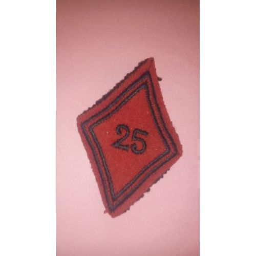 Losange De Bras 25 Ieme Régiment D'artillerie Avec Crochet Arrière 