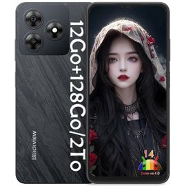 Blackview WAVE 8 Téléphone Portable 6.56" 12Go+128Go/2 To 13MP+8MP 5000mAh Smartphone 4G Android 14 Dual SIM - Noir