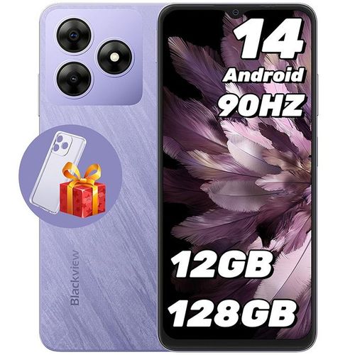 Blackview WAVE 8 Téléphone Portable 6.56" 12Go+128Go/2 To 13MP+8MP 5000mAh Smartphone 4G Android 14 Dual SIM - Violet