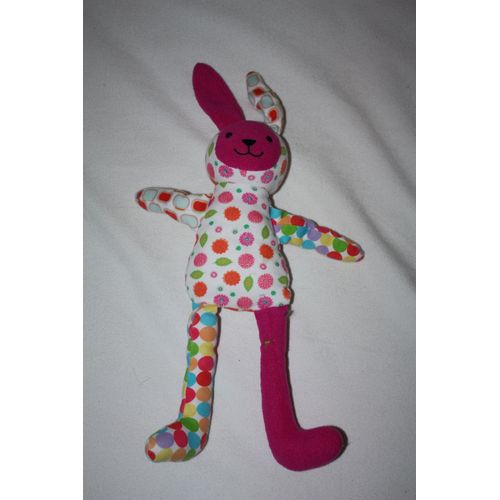 Doudou Lapin Rose Violet Pois Jellycat 