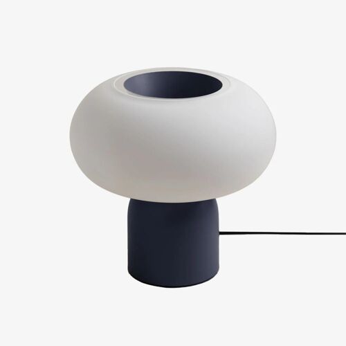 Lampe De Table Led En Verre Et Acier Deruent Bleu Lapis-Lazuli