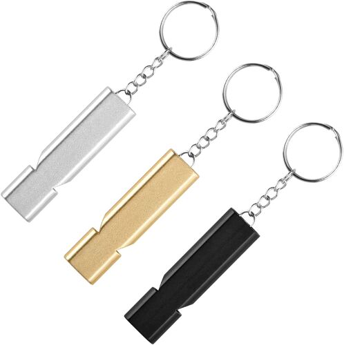 3PCS Sifflet De Survie avec Porte-clés, Sifflet d'urgence, Sifflet Arbitre, Sifflets de Signalisation en Aluminium Haute Decibel pour Sauvetage, Voyage, Sports, Dressage d'animaux, Camping