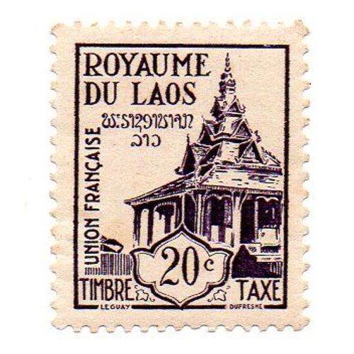 Laos- 1 Timbre Taxe Neuf- 20c Brun