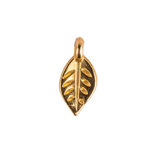 Mini - Pendentifs En Métal Feuille, Or, 9x5mm, 6 Pièces