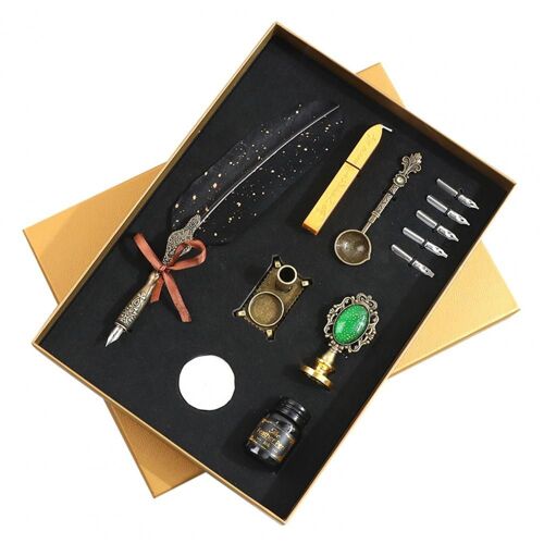 Stylo Plume Décoratif Unique Et Pratique, 1 Kit D'encre Durable Pour Débutants, Ensemble De Stylos À Plume