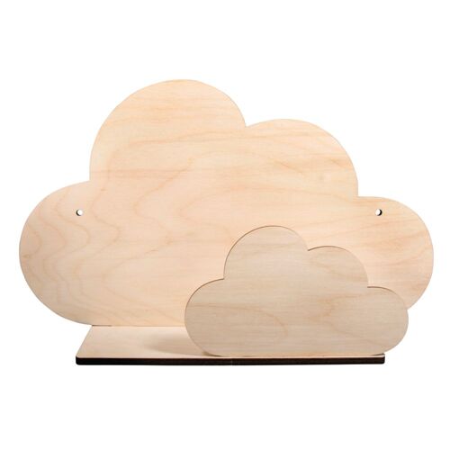 Kit Etagère Nuage En Bois, Fsc Mixcred, Nature, 35x21x10cm, En 5 Pièces, Boîte 1kit