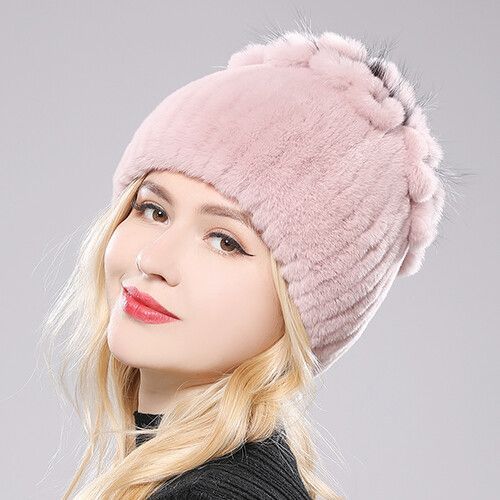 Bonnet En Fourrure De Lapin Rex Naturelle Pour Femme,Chapeau De Luxe,Chaud,Russie,Bon Artificiel Astique,