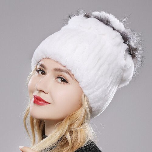 Bonnet En Fourrure De Lapin Rex Naturelle Pour Femme,Chapeau De Luxe,Chaud,Russie,Bon Artificiel Astique,