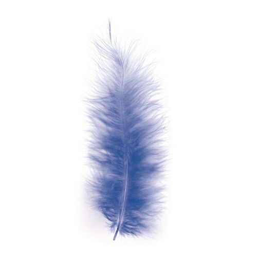 Plume Duvetée, Bleu Moyen, 10 - 15 Cm, 15 Pces