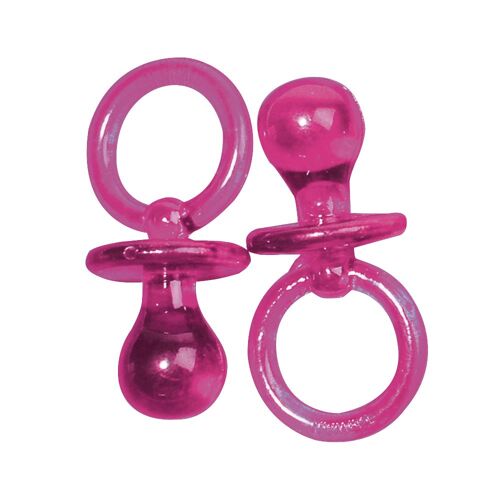 Pendentif En Plastique - Tétine, Rose Foncé, 5 Cm, 5 Pces