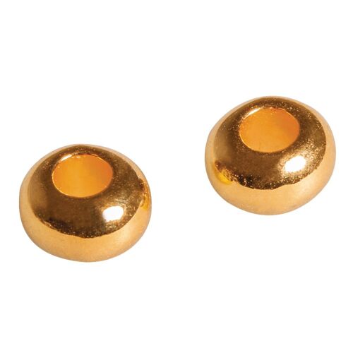 Perle En Métal, 6mm Ø, Or, Trou 2mm Ø, 6 Pces