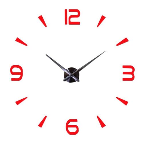 Grande horloge murale 3D à Quartz, sans cadre, silencieuse, sans tic-tac, avec autocollant de numéro de miroir, pour décor de chambre à coucher, DIY bricolage