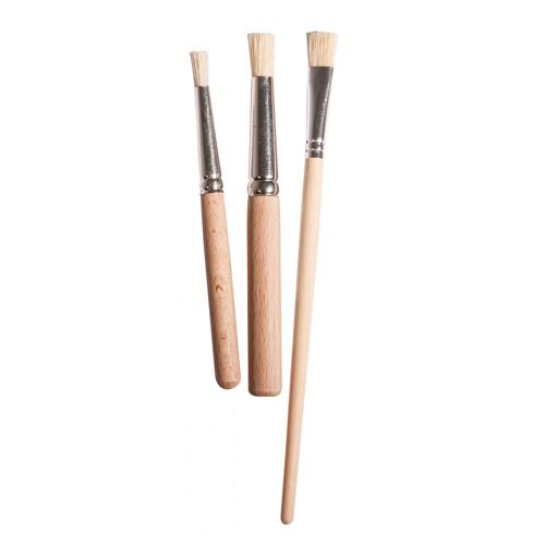 Set Pinceaux Peinture Au Pochoir Fsc100%, Assortis, 3 Pces