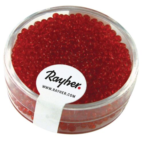 Perle Rocaille 2 Mm Transparentes Rouge 17 G