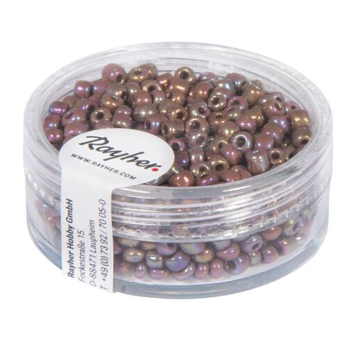 Rocailles, 2,6 Mm Ø, Opaques Lustre, Rouge Vin, Boîte 17 G