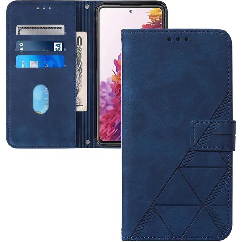 Coque Galaxy A03 166"",Portefeuille Etui Housse Pour Samsung Galaxy A03 Coque 3d Mignon Plaid Retro Pu Cuir Fille Femmes Flip Wallet Couverture Pour Galaxy A03,Yb Sw Blue