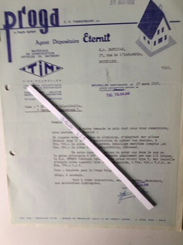 Lot Documents (7 Pages), Proga, Eternity, Le Royal, Leopoldville, Vide-Poubelle Tim, Clapets, Timmermans, Etc