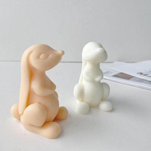 Moule À Bougie En Silicone À Longues Oreilles De Lapin, En Forme De Lapin, Fait À La Main, En Résine Époxy, Cube De Glace, Chocolat, Cuisson, Décoration De La Maison, Cadeau