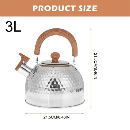 Bouilloire À Sifflet En Acier Inoxydable 2l, Grande Théière Durable, Bouteille De Camping, Poignée Ergonomique Pour La Maison, Le Bureau Et Le Restaurant