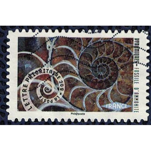 France 2014 Oblitéré Used Stamp Dynamiques Fossile D'ammonite
