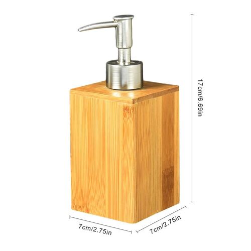 Bouteille de douche de shampoing en bambou naturel, distributeur de savon liquide de cuisine, bouteille de plat, distributeur de sansanzer à main rechargeable pour salle de bains