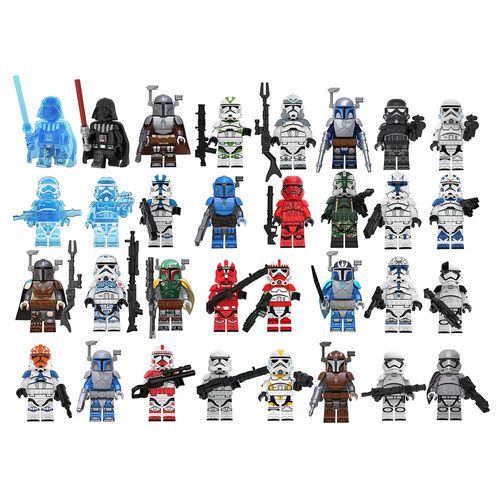 32 Pièces Star Wars Mini figurines Stormtrooper impérial Le Mandalorien Guerre des clones Figurines Blocs de construction