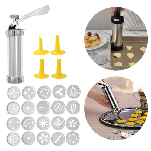 Ensemble De Presse À Biscuits Et Pistolet À Glaçage, Pour Bricolage, Pour La Fabrication De Biscuits, De Gâteaux, Décor, En Alliage, Pour Churro, Outil De Moule À Biscuits