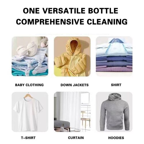 Enzyme active Décapant à lessive, Détergent de nettoyage en profondeur pour tous les textiles, Nettoyant polyvalent pour vêtements, Détachant Éliminant pour les odeurs pour Stai