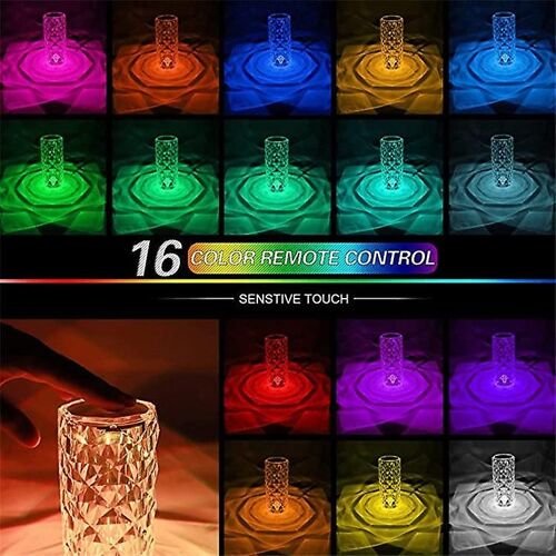 Lampe Rose Espagnole Chambre À Coucher Lampe De Table En Cristal Diamant Net Rouge Chevet Nuit Led Charge Pat Gao3908