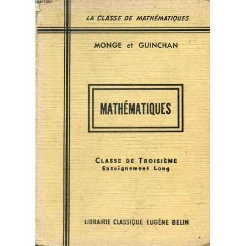 Mathematiques, Classe De 3e, Enseignement Long