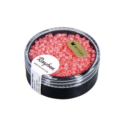 Delica - Rocailles, 2,2mm Ø, Rose Saumon, 6g, Êclat De Perle, Boîte