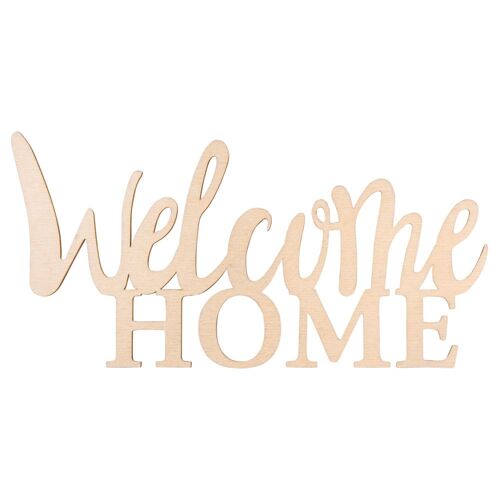 Ecriture En Bois "Welcome Home" Fsc100%, Nature, 24,5x11,6x0,4cm, 1 Pce.