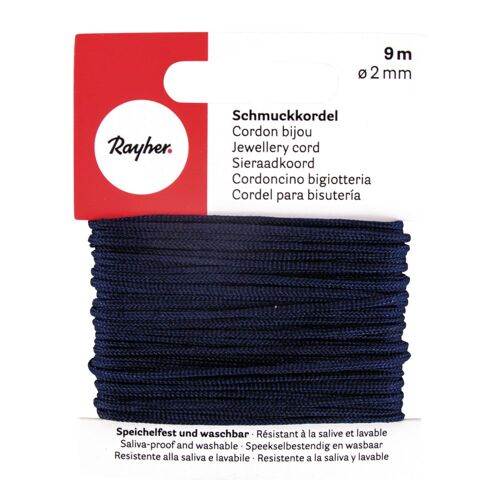Cordon Bijou 2mm Bleu Foncé 9m