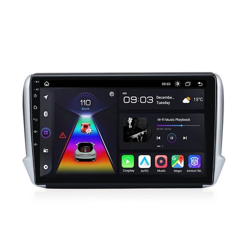 Autoradio Junsun Android Auto Peugeot 2008 208 2012-2018 Car Play Auto WIFI Écran de 10 pouces GPS 1GB RAM+32GB ROM
