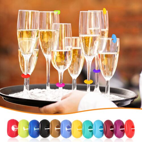 Marqueurs Antidérapants Colorés En Silicone Pour Verre, Identifiant Alimentaire, Boissons, Accessoires De Standard, Mariage, Ixd'anniversaire, 24 Pièces